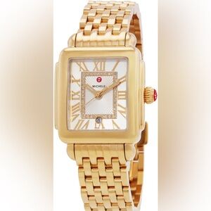 Michele Deco Madison 18k Gold-plated Watch with Diamond Accents